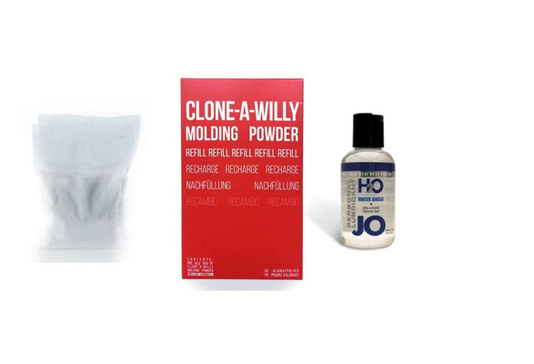Bundle Package Of Clone-A-Willy Molding Powder W/O Vibe And JO H20 4.5oz.